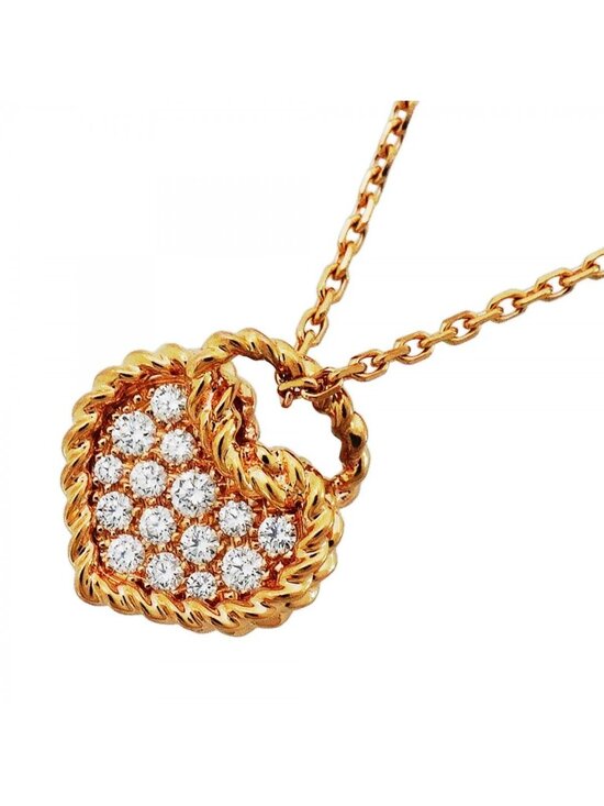 Cartier Jewelry - Cartier Necklace Torta Heart Pave 18k Pink Gold Diamond